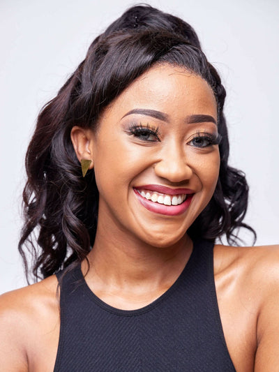 Lizola Erika Triangle Earrings + Polisher - Brass - Shopzetu