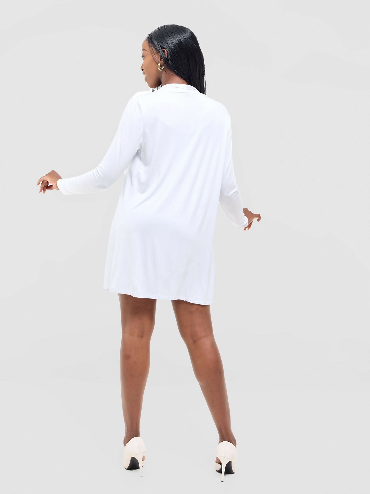 Anel's Knitwear Basic Kimono - White - Shopzetu