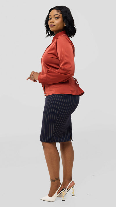 Silk House Collection Curvy Plus Size Rosa Top - Burnt Orange