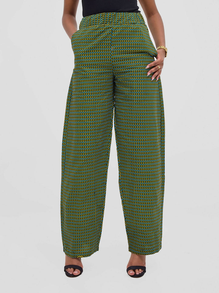 Gravio Fashions Nala Ankara pant - Green - Shopzetu