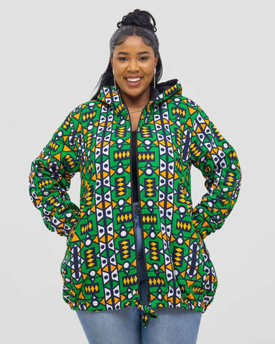 Gravio Fashions Emerald Geo Chic Jacket - Green - Shopzetu