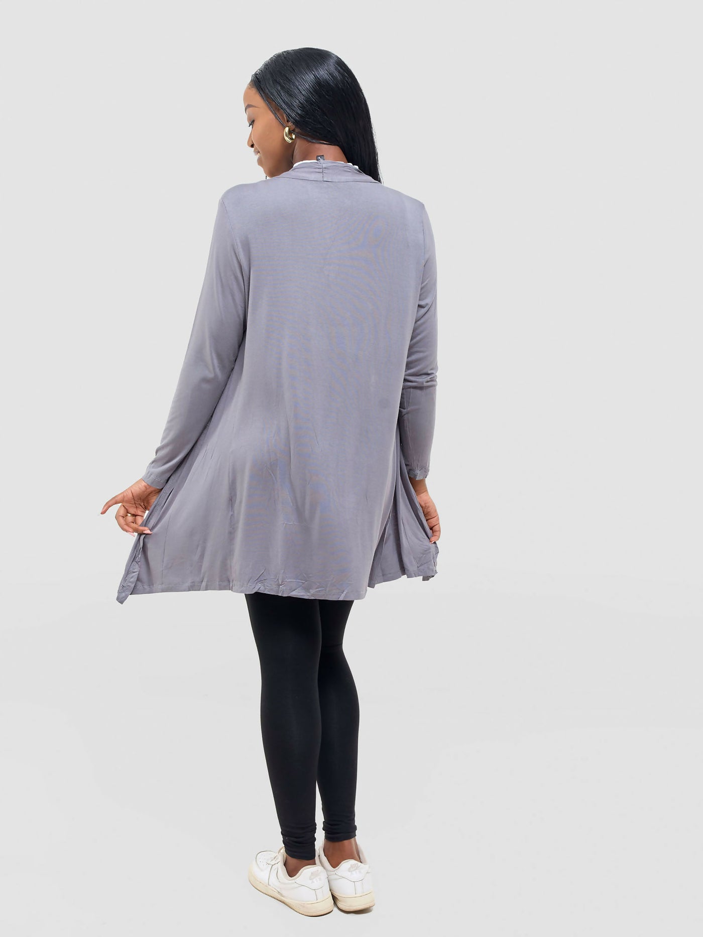 Anel's Knitwear Basic Kimono - Grey - Shopzetu