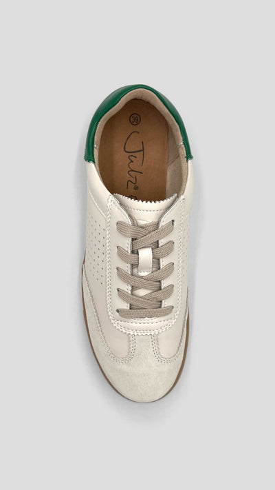 Julz Tamara Scalloped Sneaker - Beige / Green - Shopzetu
