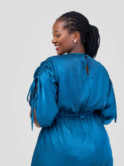 La Flor Apparel Curvy Plus Size Victoria Jumpsuit - Blue