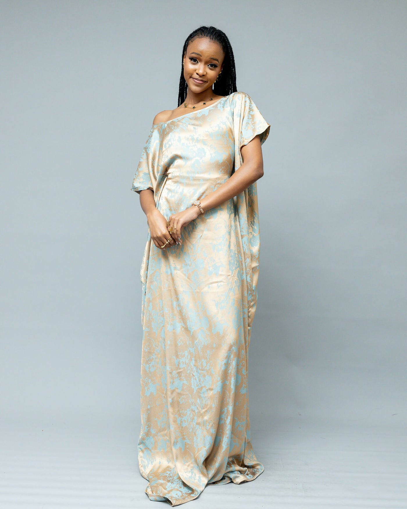 Afriwia Echo Kaftan Dress - Gold