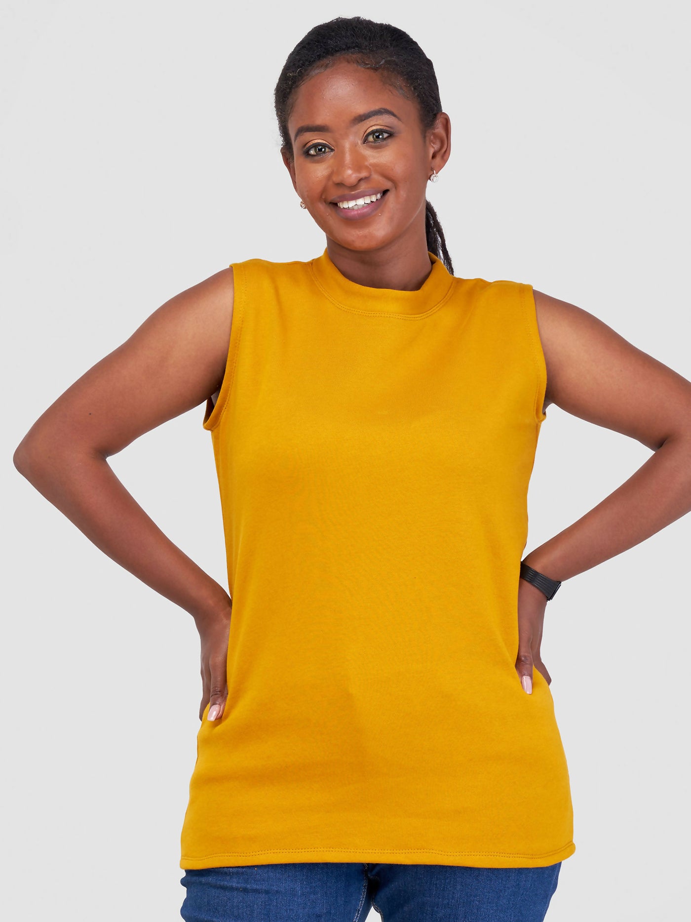 Timyt Urban Wear Sleeveless Cashmere Top - Mustard