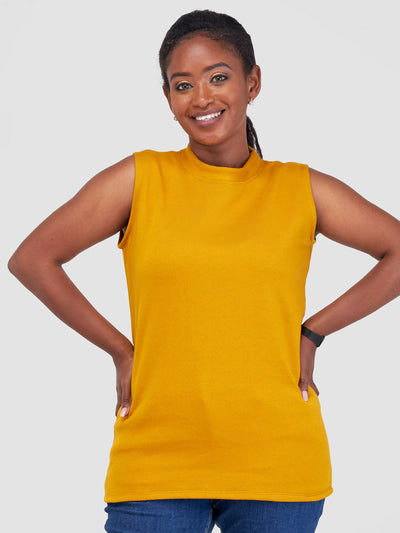 Timyt Urban Wear Sleeveless Cashmere Top - Mustard