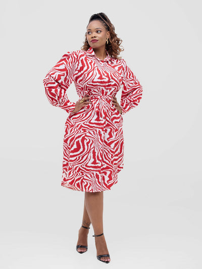 Lizola Kakiuru Dress - Red / White - Shopzetu