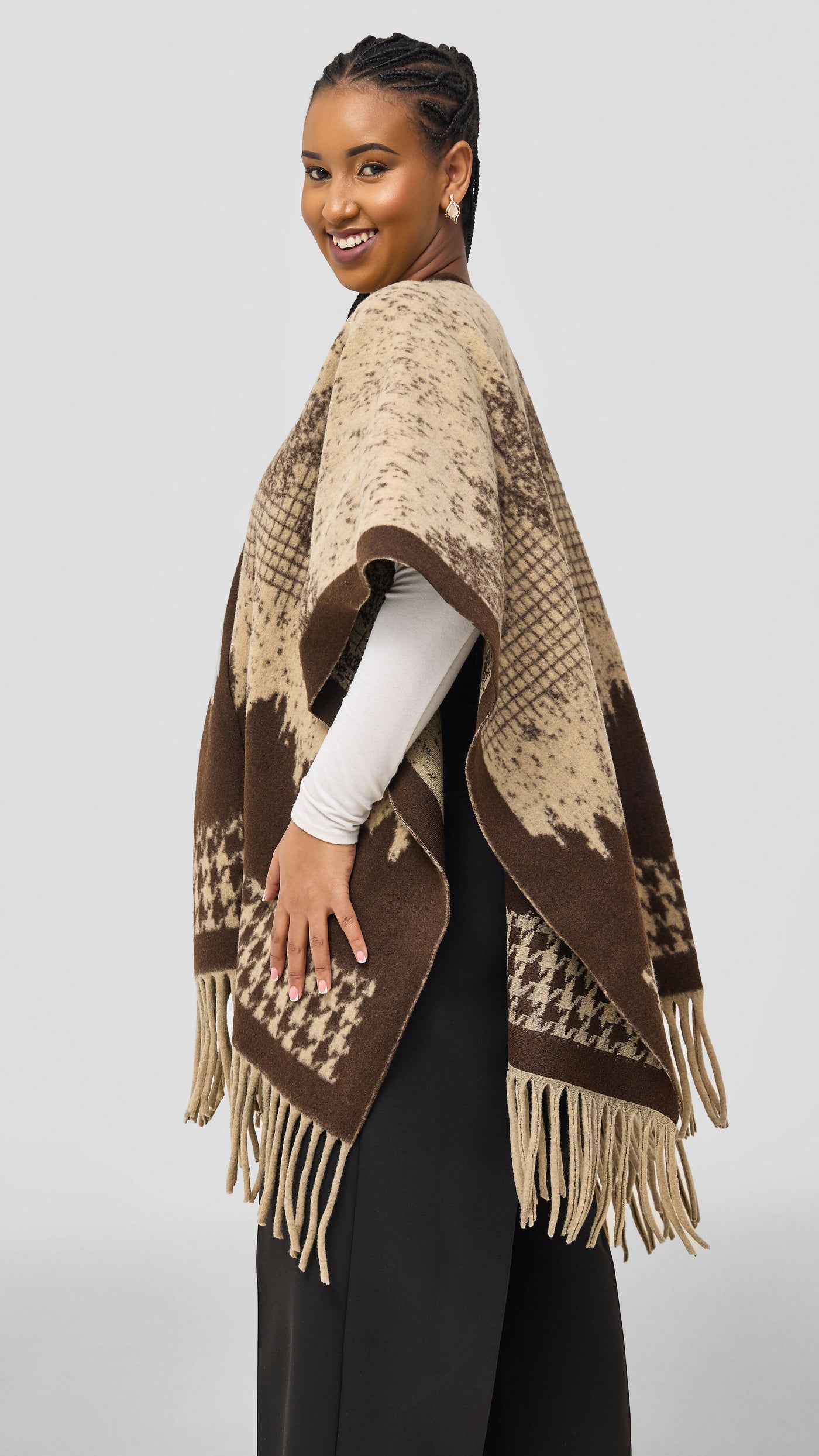 Afrodame Heavy Poncho - Brown
