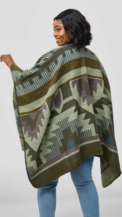 Afrodame Light Poncho - Green