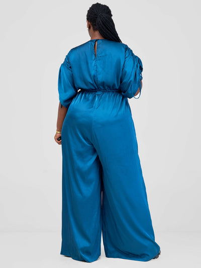 La Flor Apparel Curvy Plus Size Victoria Jumpsuit - Blue