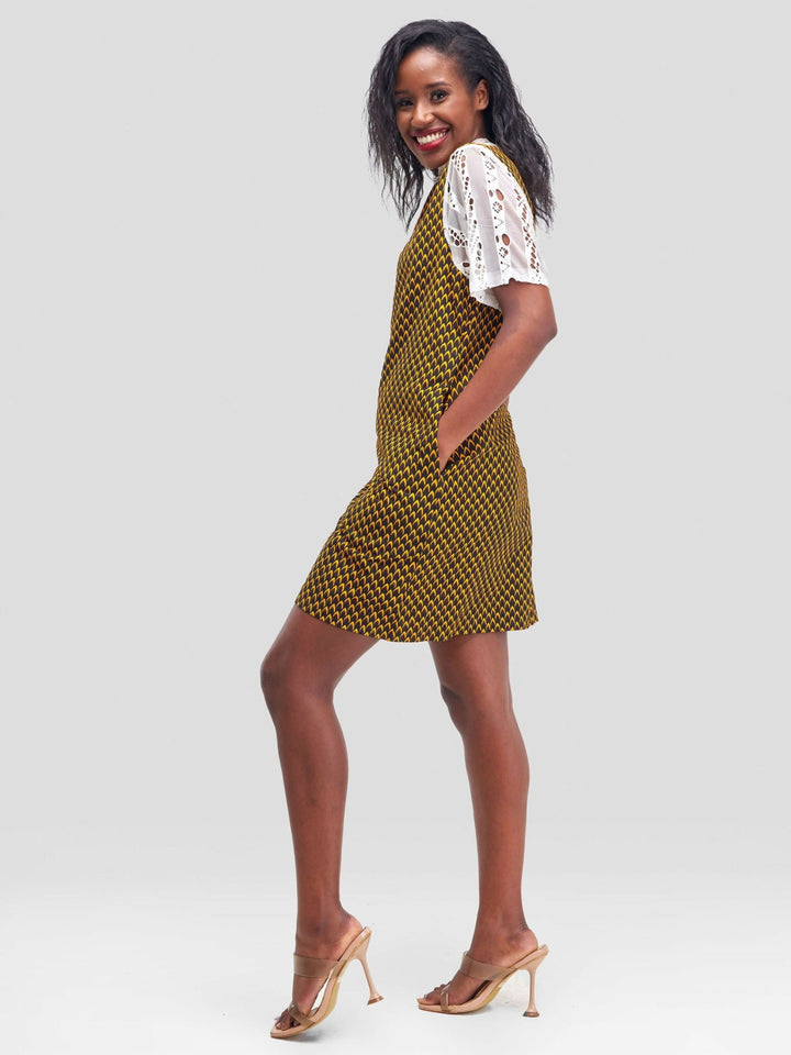 Nefpatra Shift Dress - Yellow - Shopzetu