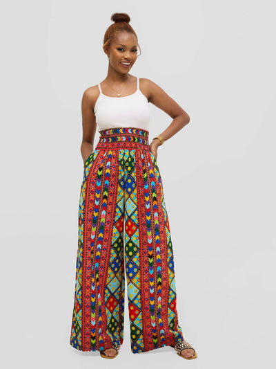Waridi Africa Salama Palazzo Pant - Multicolored - Shopzetu