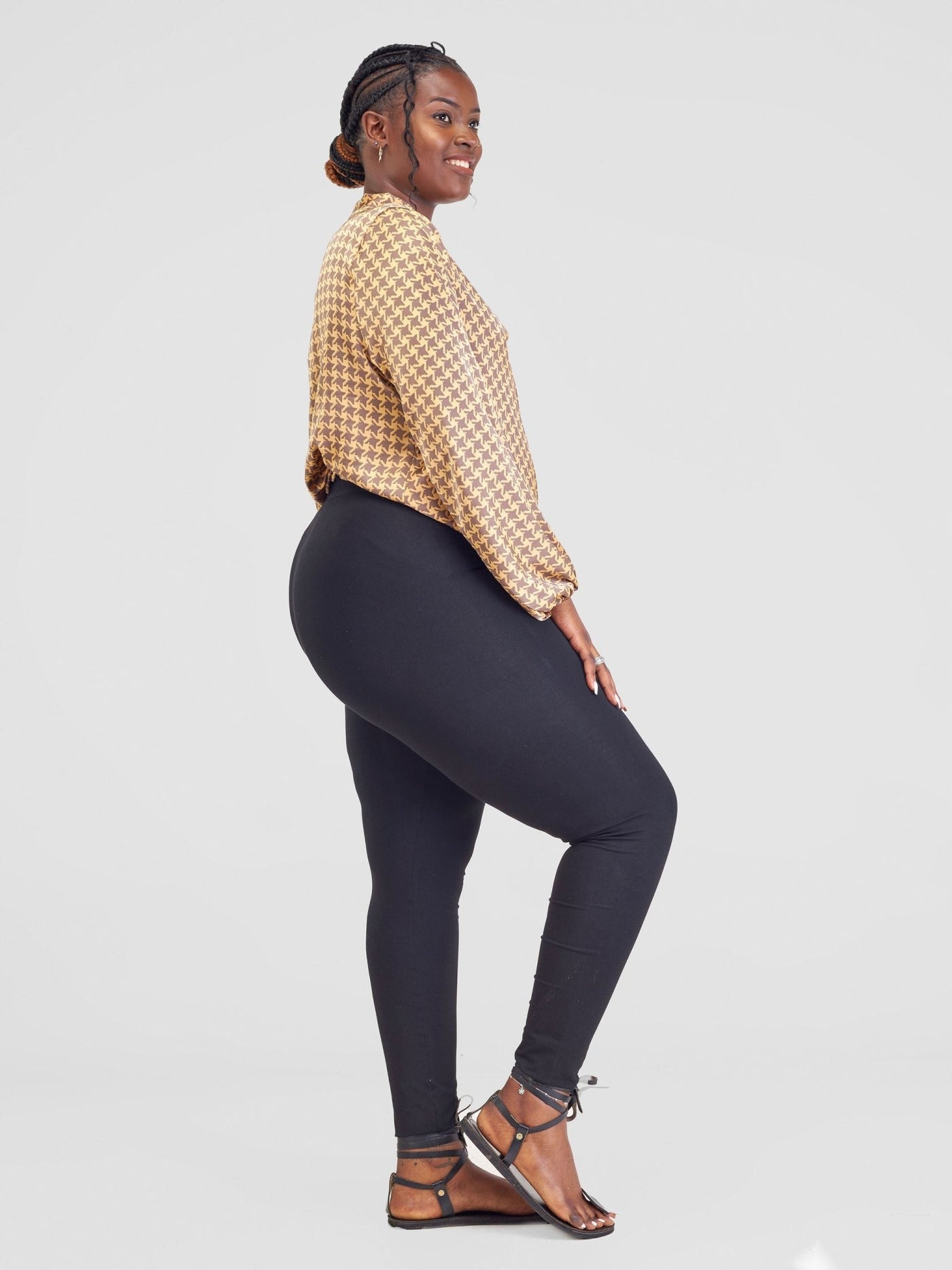 Vivo Talek Lap - Over Top - Beige / Brown Geometric Print - Shopzetu