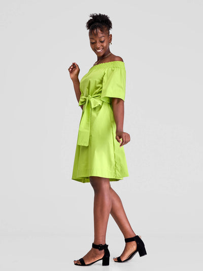 Safari by Vivo Zene Off Shoulder Dress - Lime