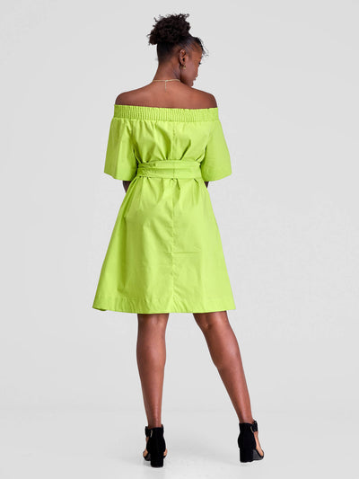 Safari by Vivo Zene Off Shoulder Dress - Lime