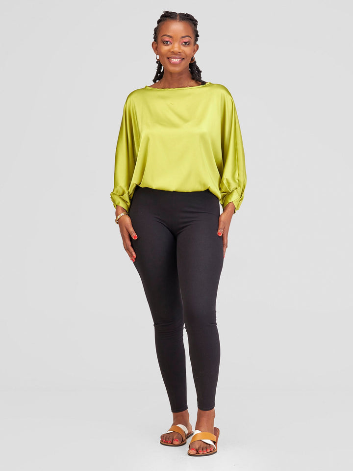 Vivo Sawari Crossed Cuff Batwing Top - Olive