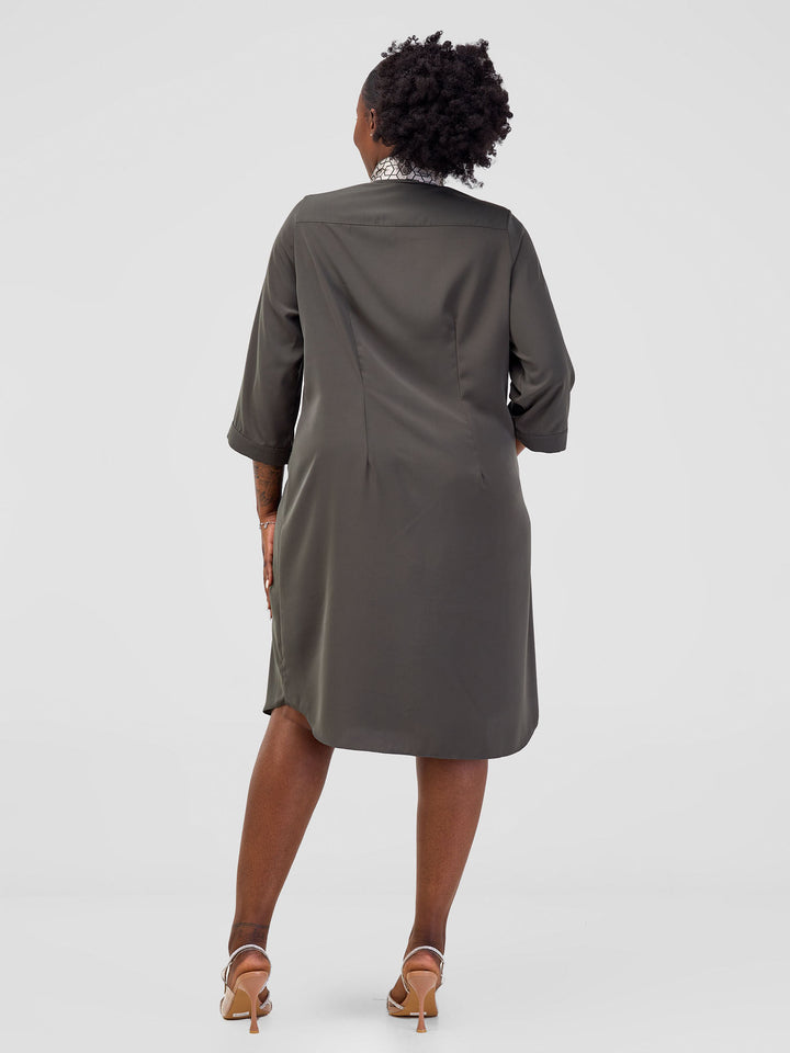 Vivo Nala Shirt Dress - Olive - Shopzetu