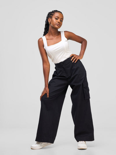 Zoya Sitawi Square Neck Body suit - White - Shopzetu