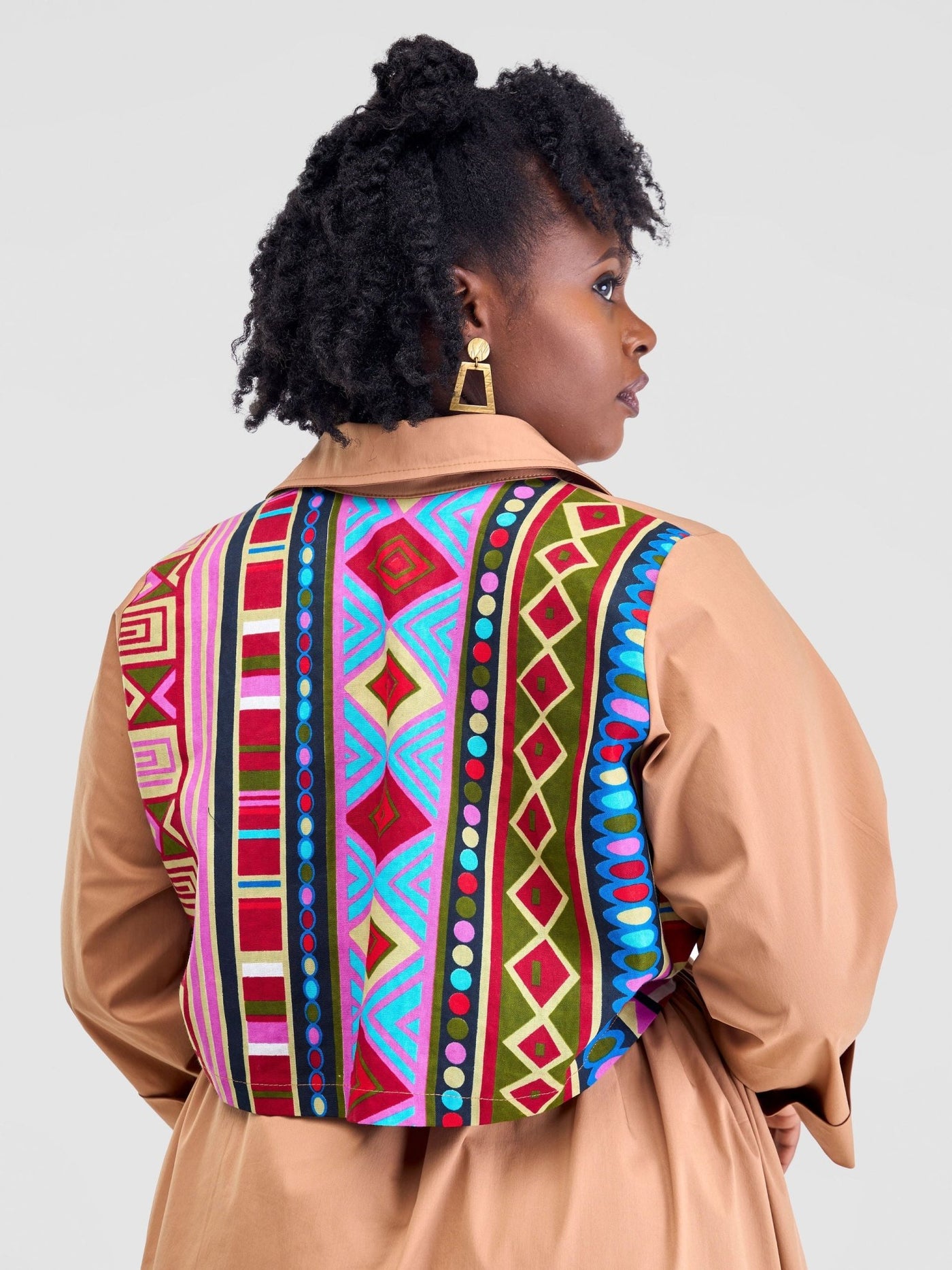 Safari Lira Drawstring Knee Length Dress - Taupe - Shopzetu