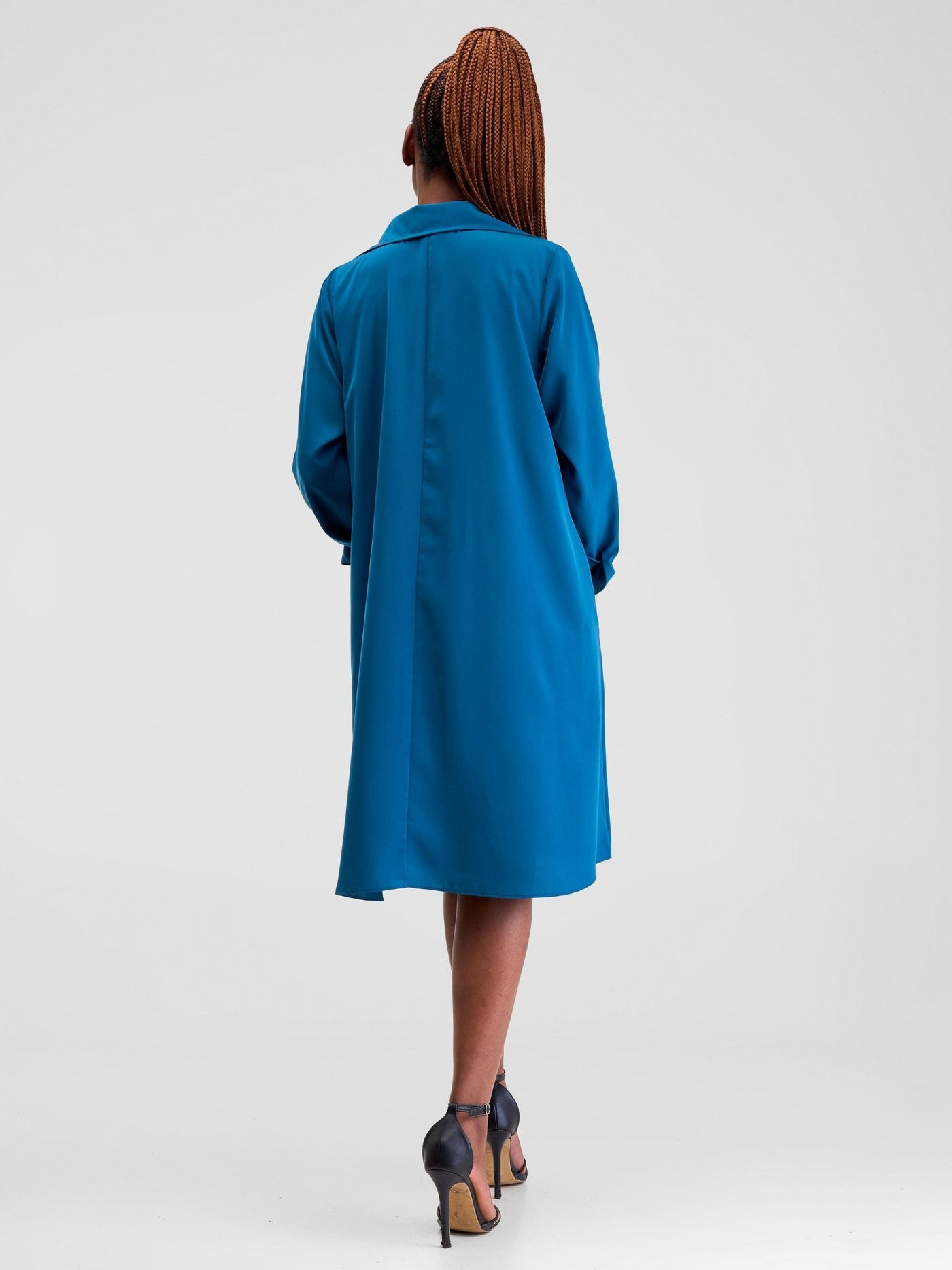 Vivo Yumi Long Sleeve Tent Shirt Dress - Teal - Shopzetu