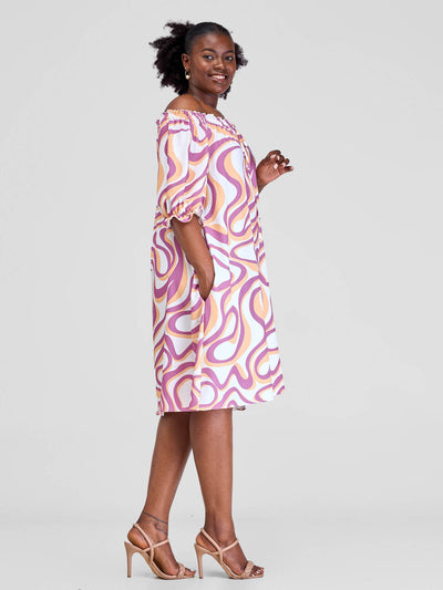 Vivo Situ Off Shoulder Tie Dress - Shopzetu