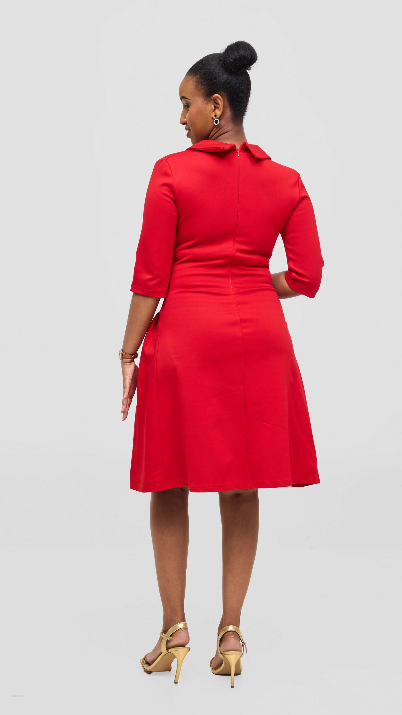 Stylish Sisters Curvy Plus Size Blazer Skater Dress - Red