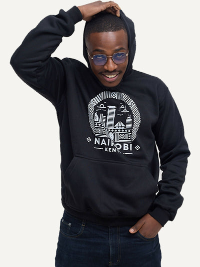Kitu Kali Graphic Nairobi II Hoodie - Black - Shopzetu