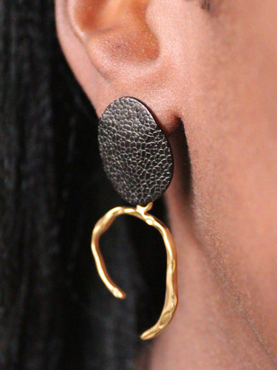 new in 18k gold plated arc earrings for work, events, wedding or gifts