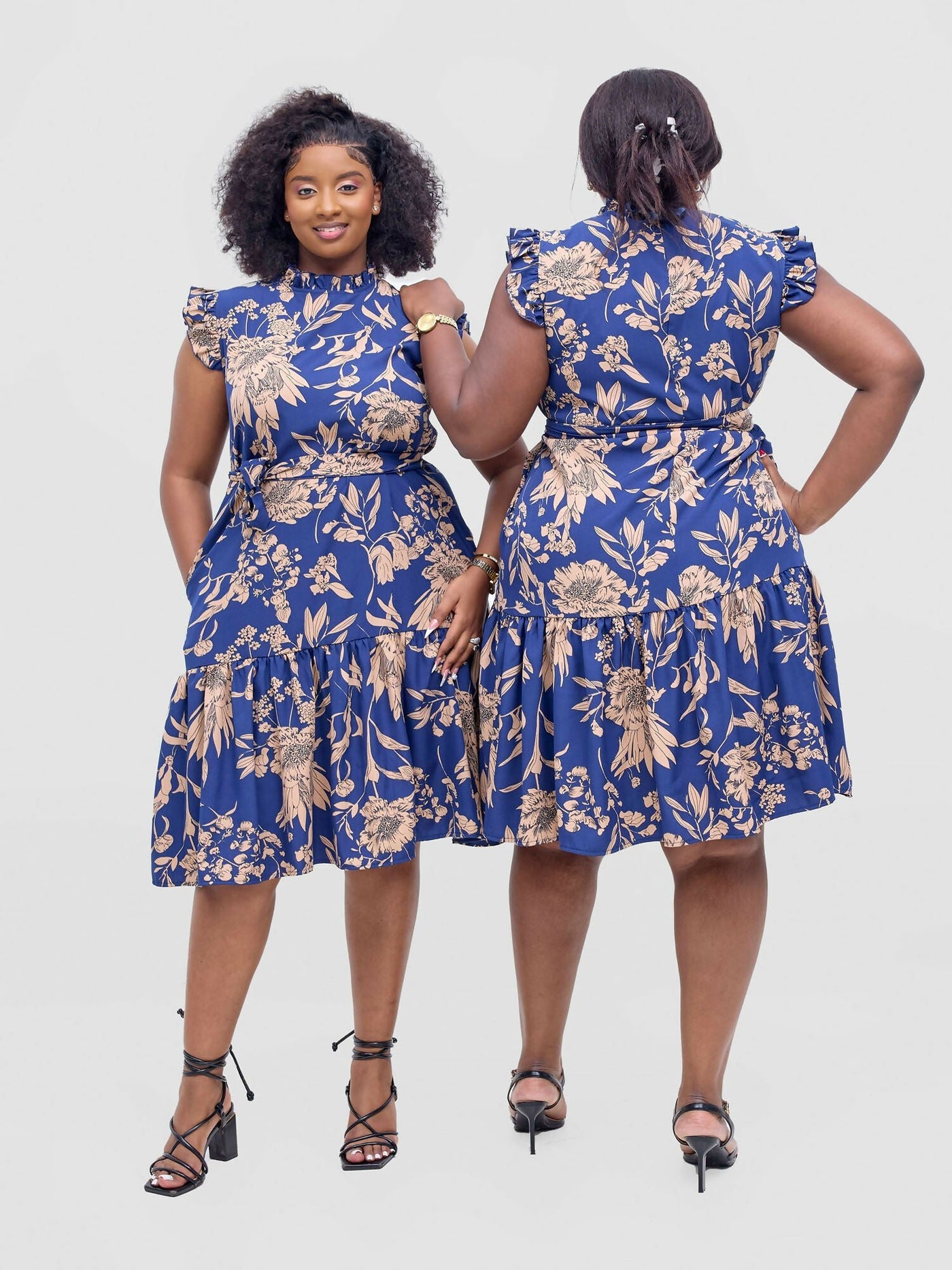 Lizola Vatusia Shirt Dress - Navyblue / Beige - Shopzetu