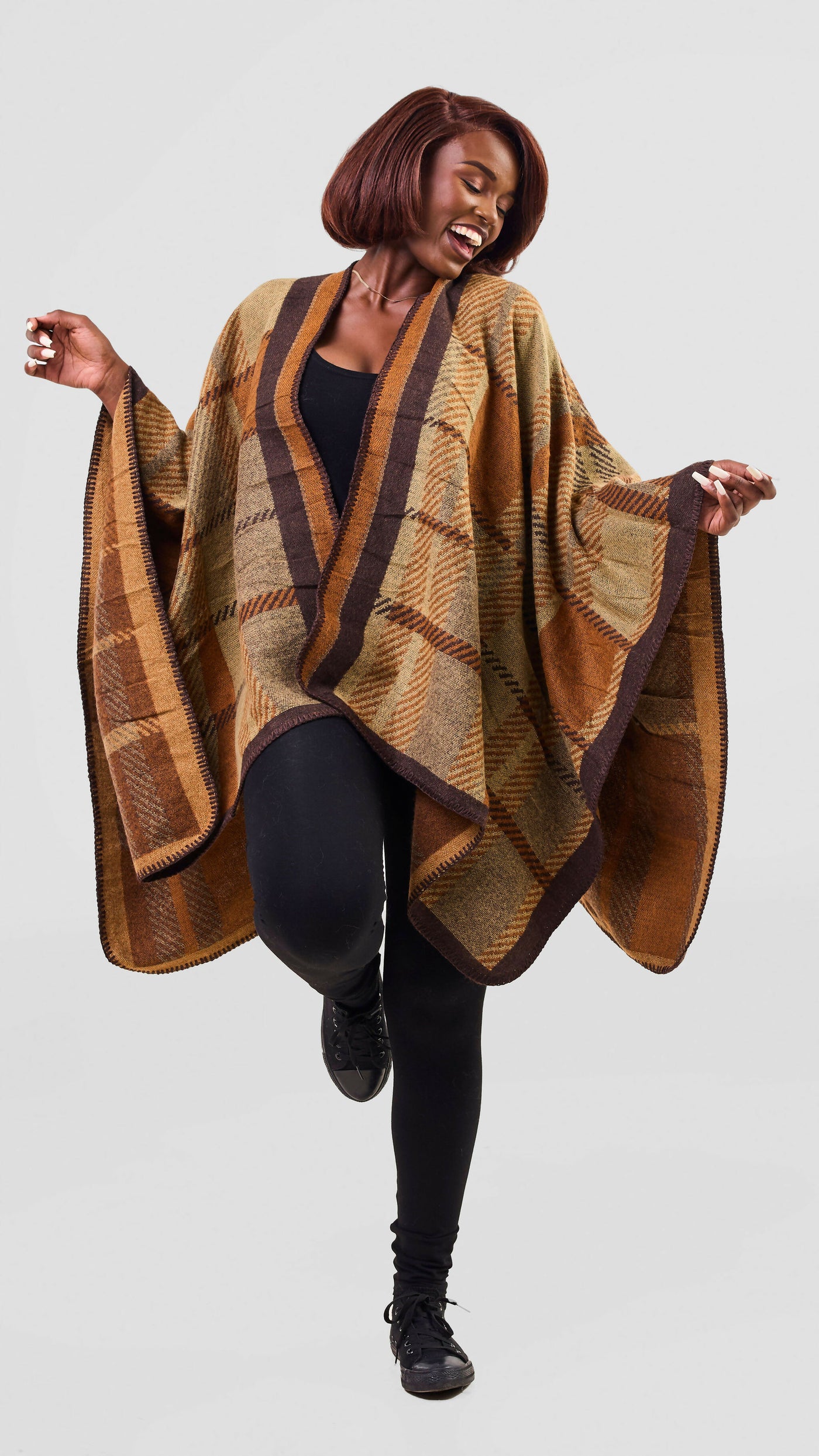 Afrodame Light Poncho - Brown