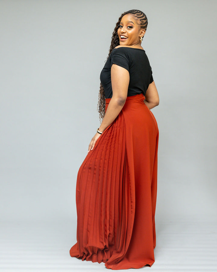 African Yuva Serro Palazzo Pant - Rust