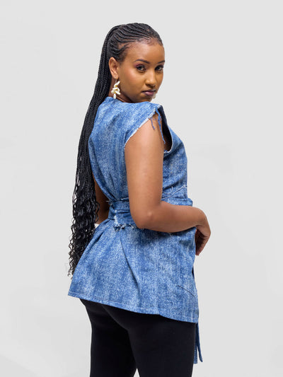 Hisi Studio Likiwaka Liote Vest Coat - Blue