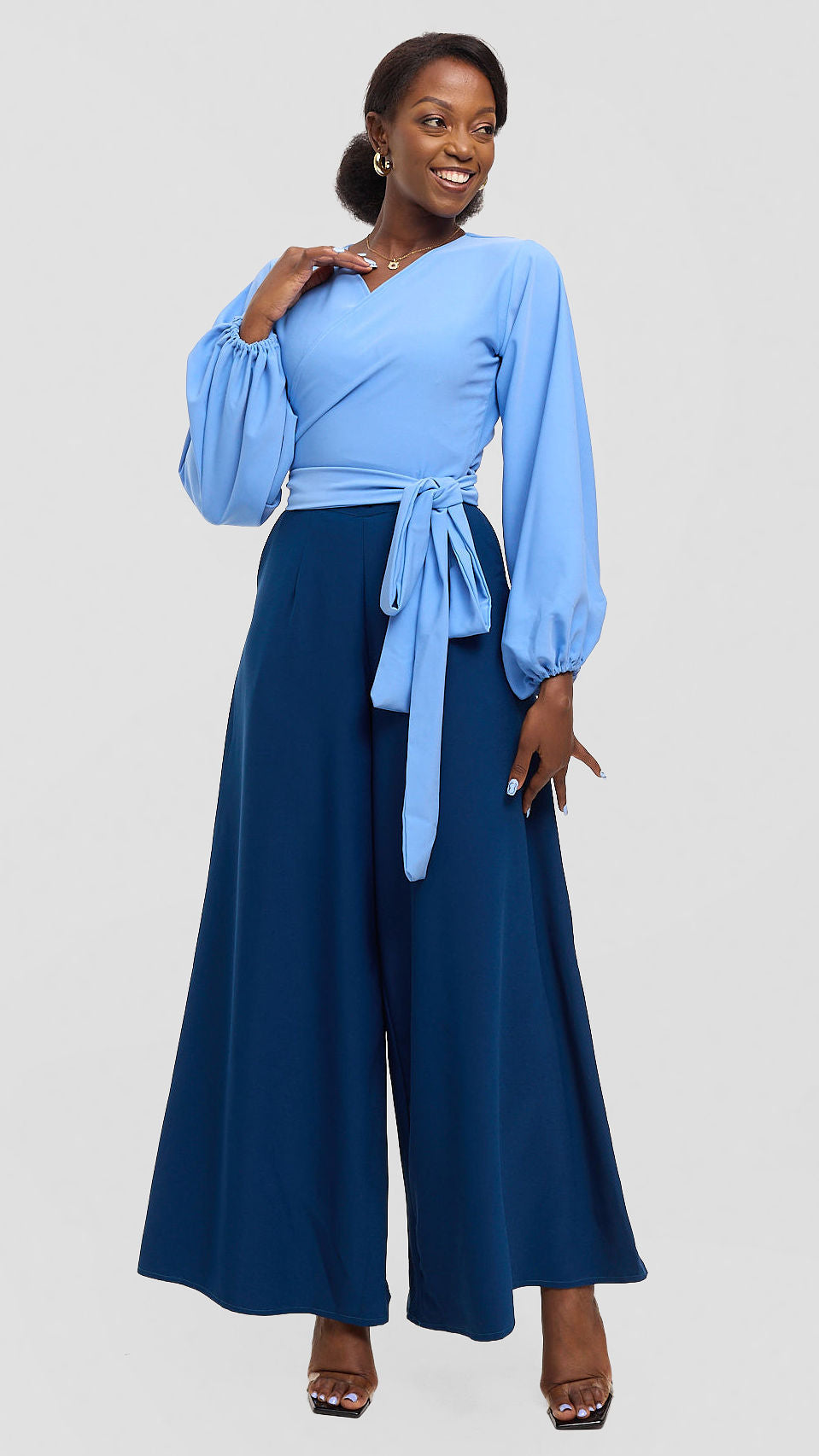 Eunike Zeinabu Palazzo Set - BLue