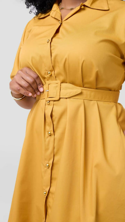 Mnubistyle Ruby Dress - Mustard