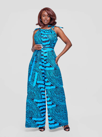 Tuli Zenani Ankara Jumpsuit - Blue / Black