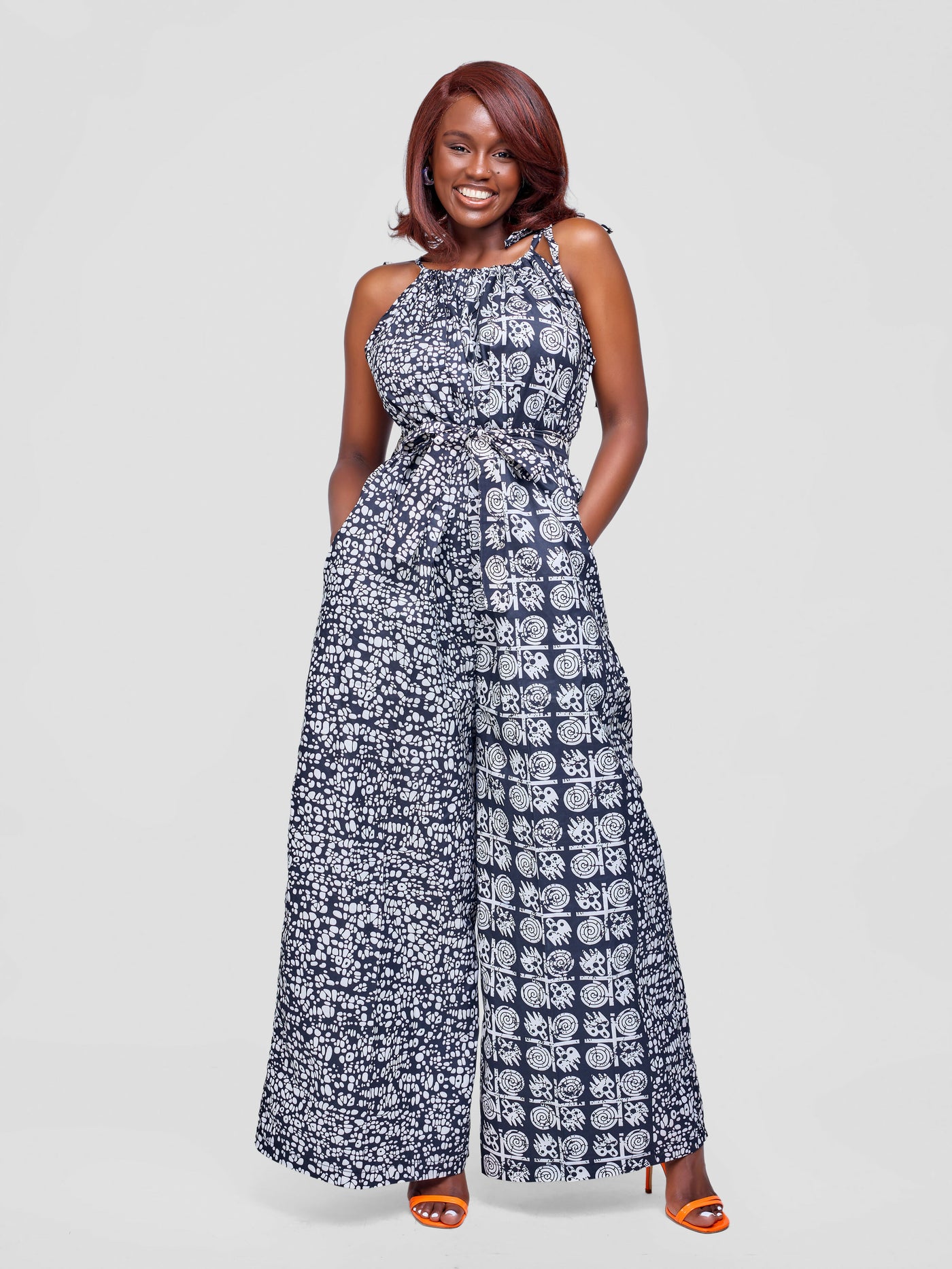 Tuli Zenani Ankara Jumpsuit - Black / White