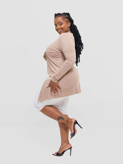 Anel's Knitwear Basic Kimono - Beige - Shopzetu