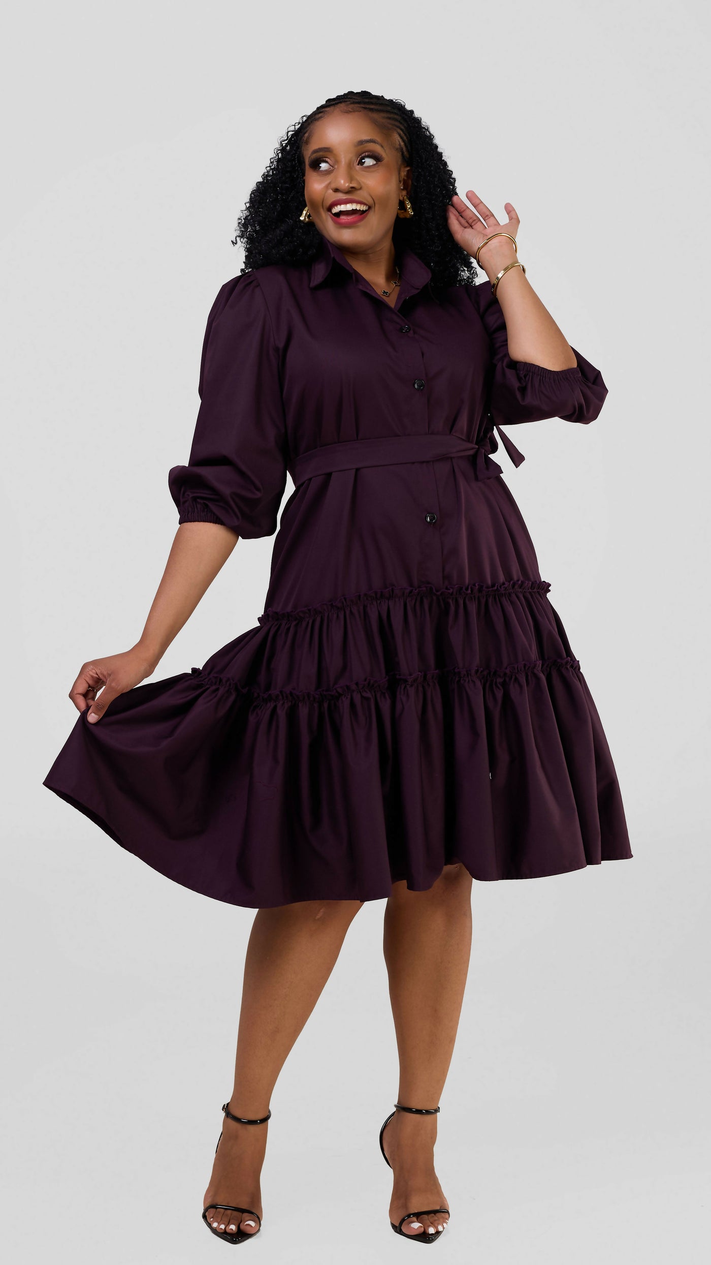 Lizola Bangda Shift Dress - Dark purple