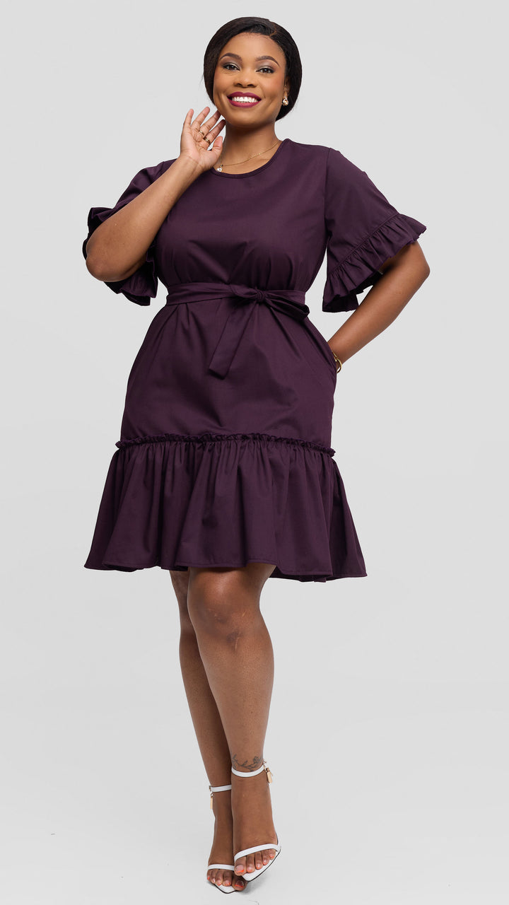 Lizola Sutton Shift Dress - Dark Purple
