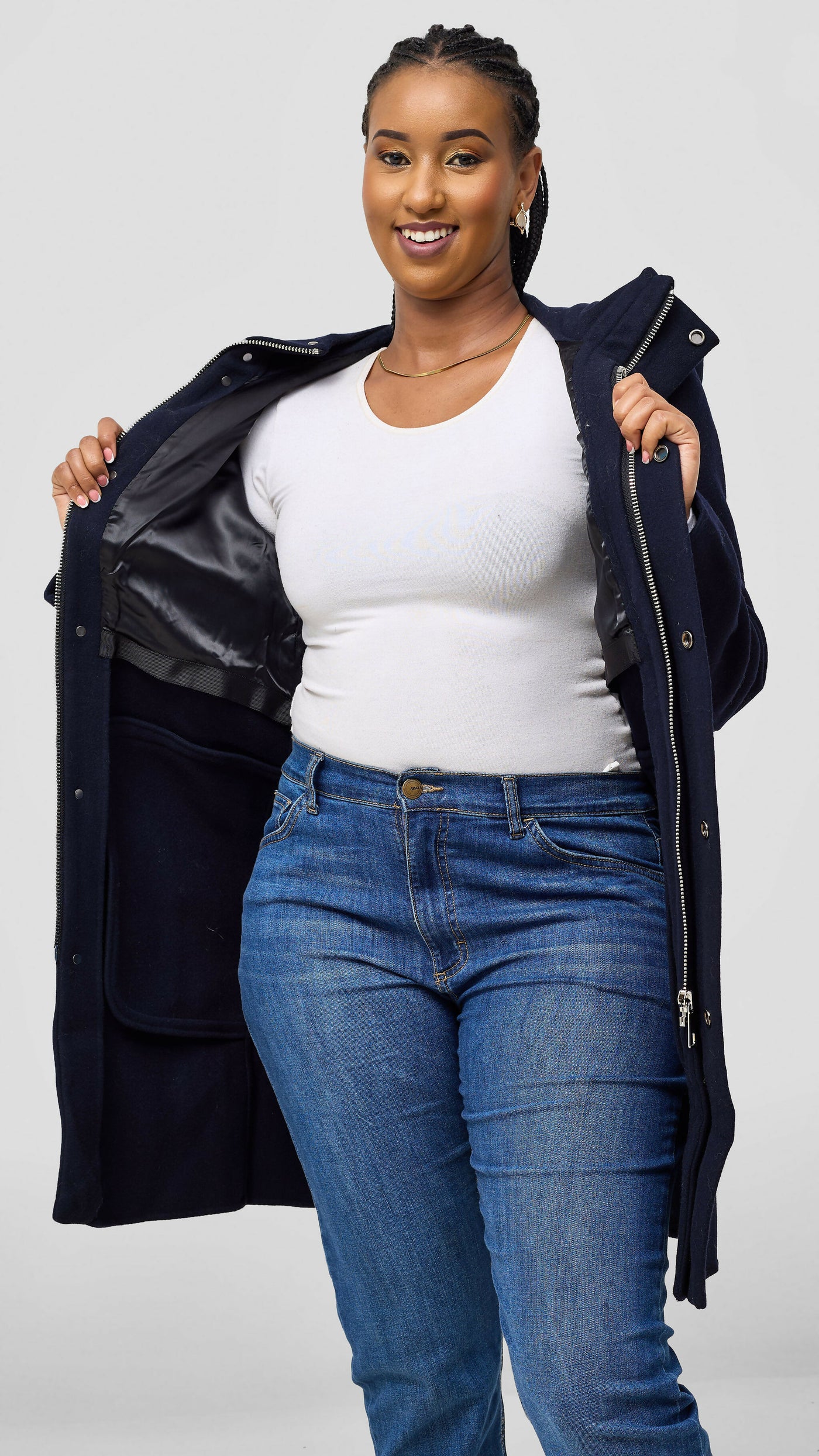 Tophad Closet Trench Coat - Navy Blue