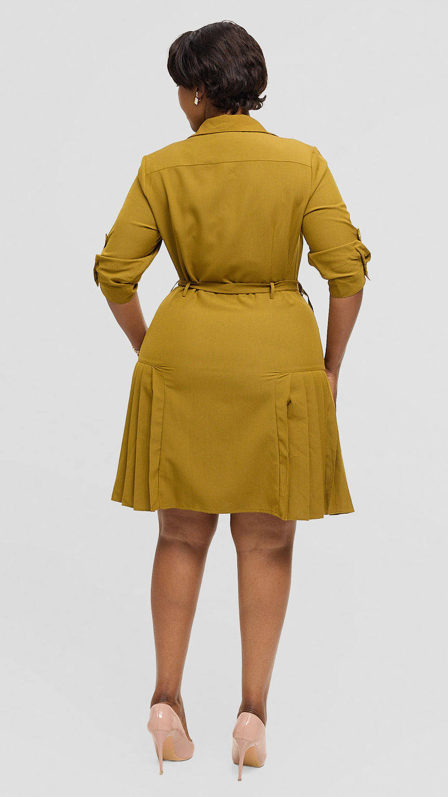 Lucille Couture Sharagano Pleated Shirt Dress