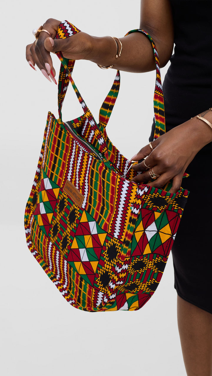 Ankara Artifacts Tote Bag - Kente Royale