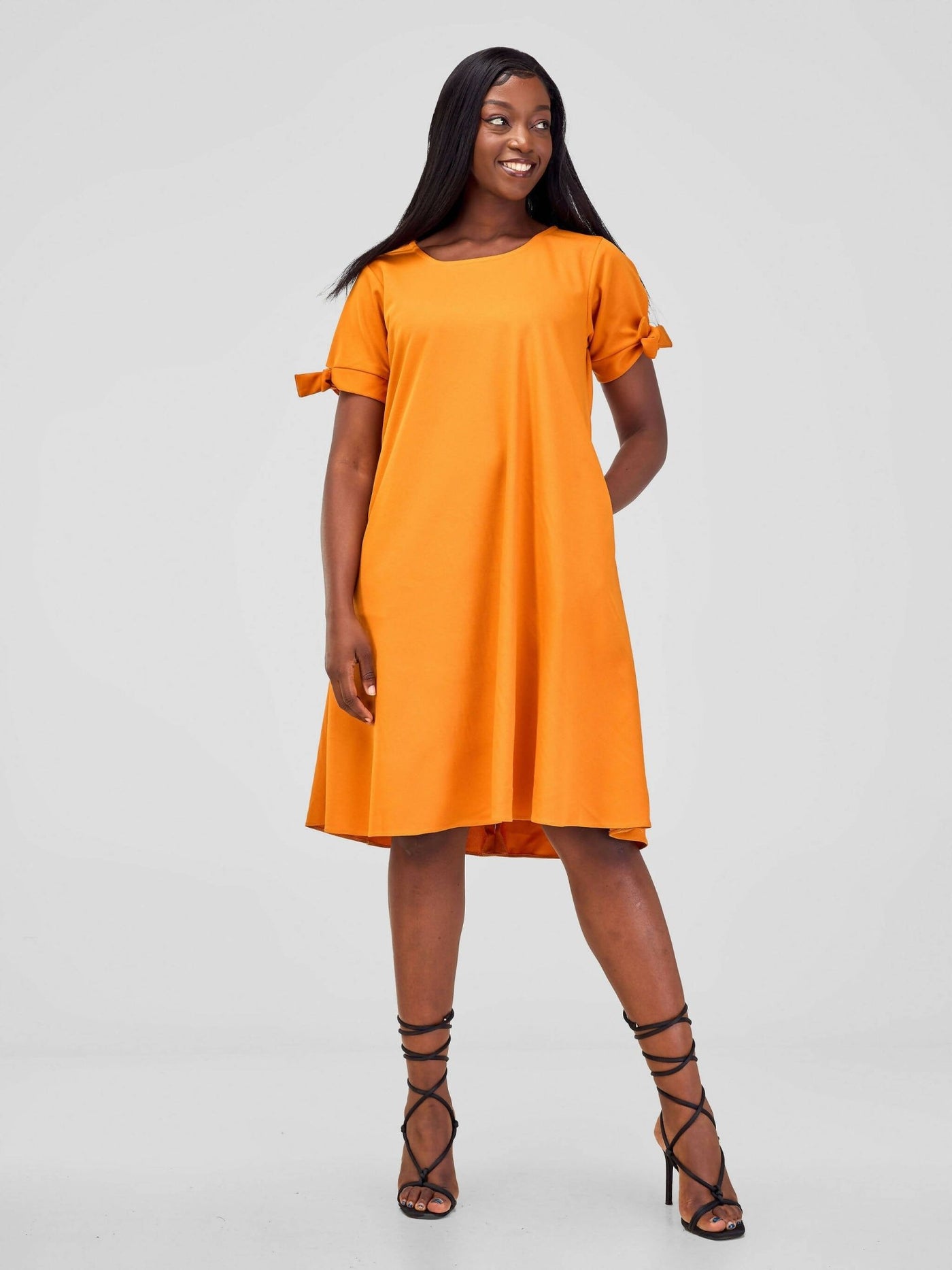 Hando Afrikan Designs Shani Dress - Mustard - Shopzetu