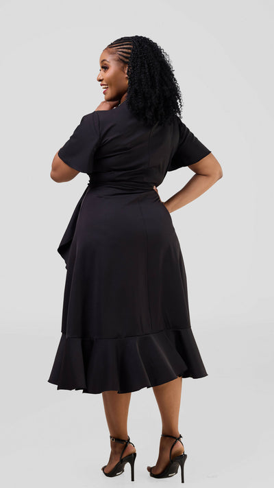 Lizola Mary Wrap Dress - Black