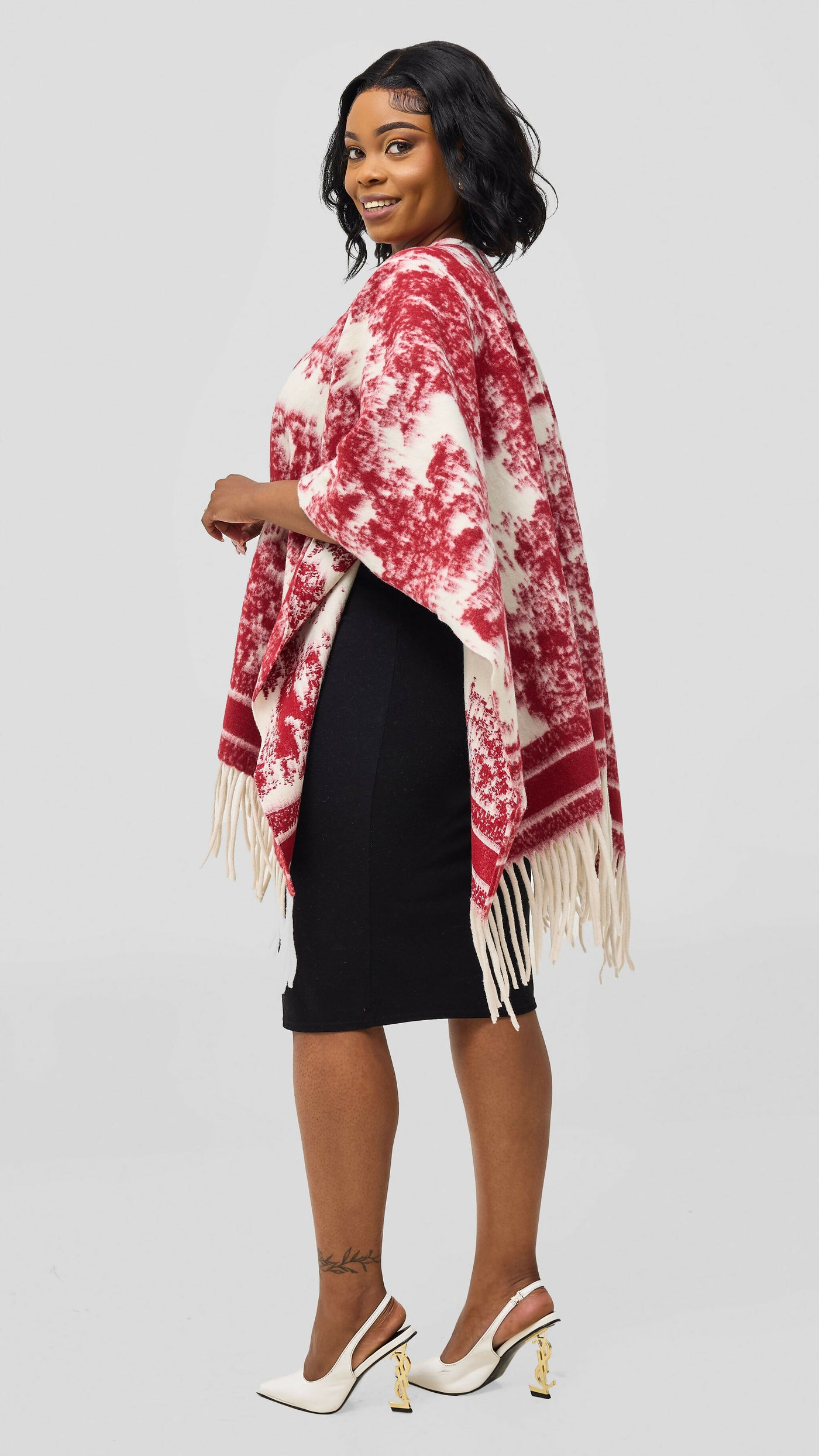 Afrodame Heavy Poncho - Red