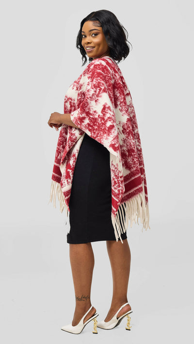 Afrodame Heavy Poncho - Red
