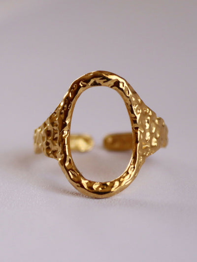 Non Tarnish Oval Aura Ring - Gold