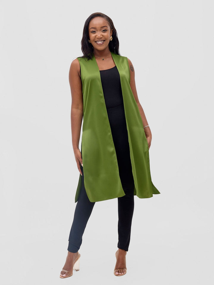 Vivo Meli Sleeveless Coat - Olive - Shopzetu