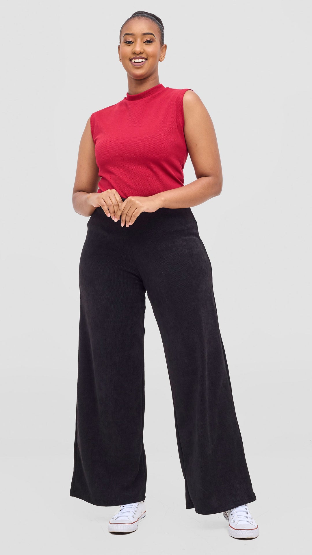 Vivo Diella Wide Leg Pants in Crepe - Black